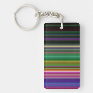 Cute retro colourful stripes key ring
