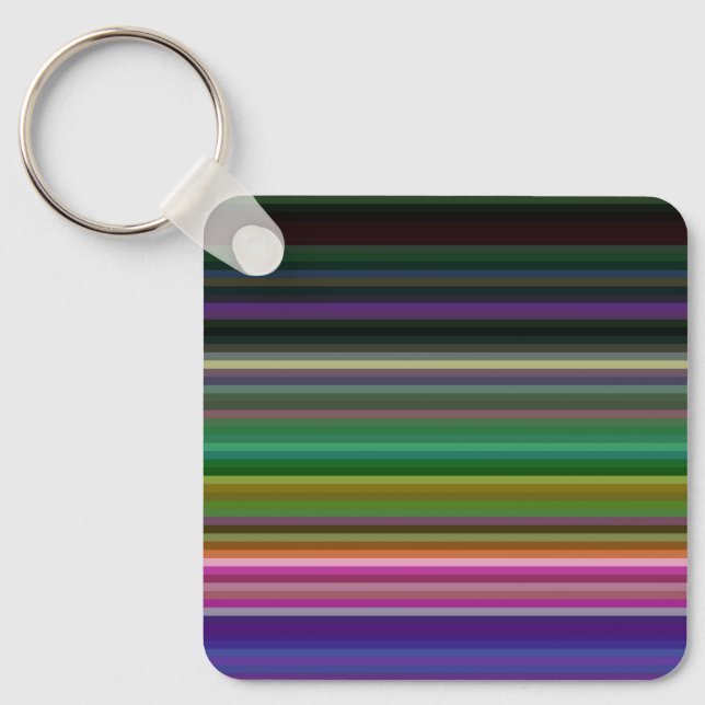 Cute retro colourful stripes  key ring (Front)