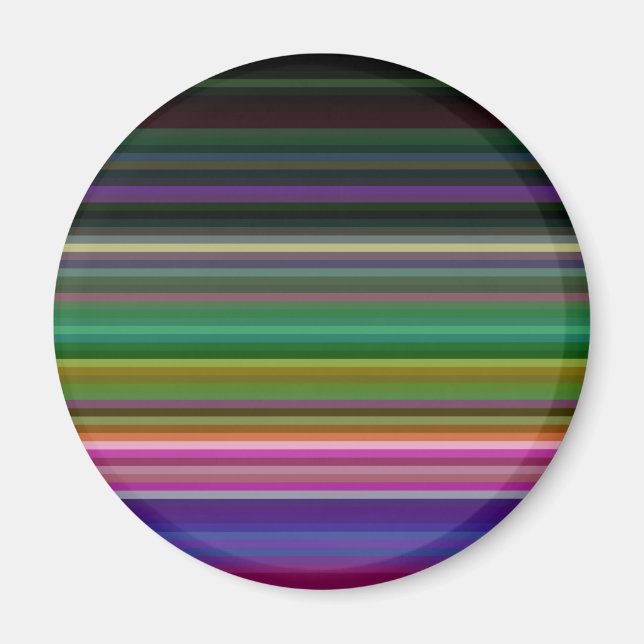 Cute retro colourful stripes magnet (Front)