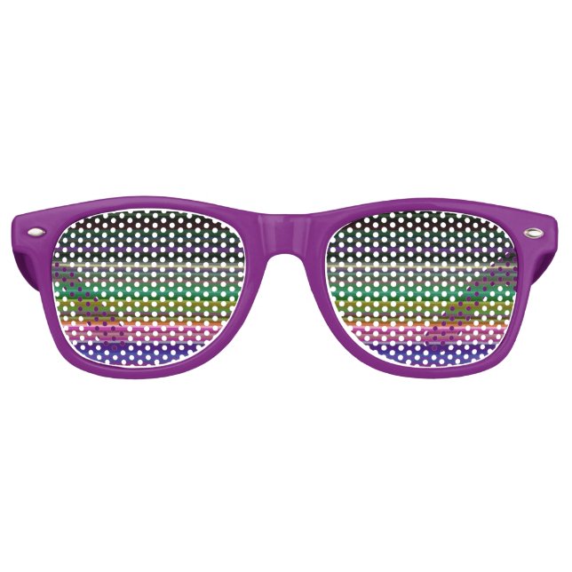 Cute retro colourful stripes sunglasses (Front)