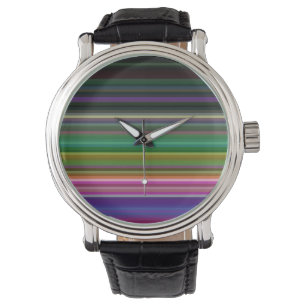 Cute retro colourful stripes watch