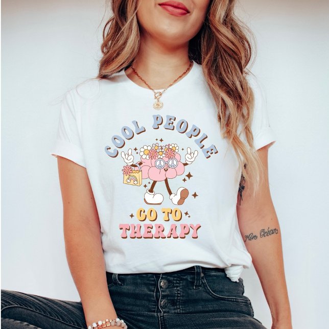 Cute Retro Cool People Go to Therapy  T-Shirt (Creator Uploaded)