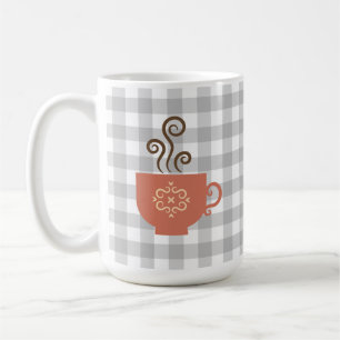 Cute Retro Cup on Buffalo Plaid