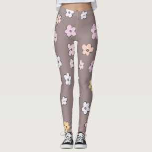 Cute Retro Daisies Pattern #5 #flowery #decor #art Leggings