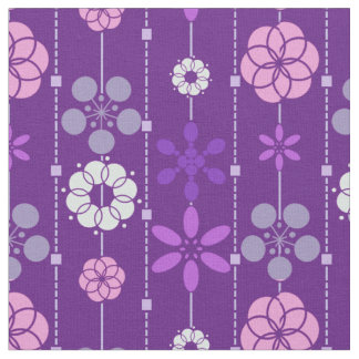 Cute retro dark purple look floral pattern fabric