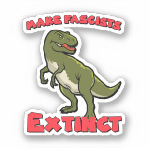 Cute Retro Dinosaur - Make Fascists Extinct