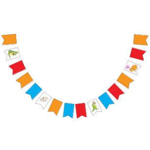 Cute Retro Dinosaurs Birthday Party Bunting