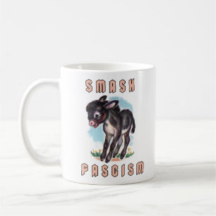 Cute Retro Donkey- Smash Fascism Coffee Mug