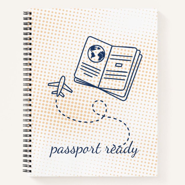 Cute Retro Elegant Notebook Journal | passport  (Front)