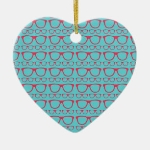 Cute Retro Eyeglass Hipster Ceramic Tree Decoration