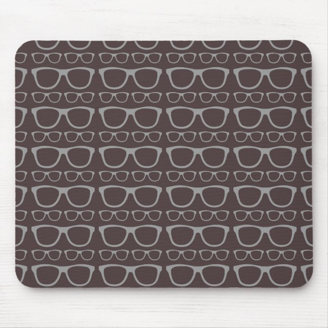 Cute Retro Eyeglass Hipster Mouse Mat (Front)