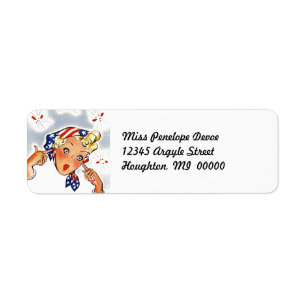 Cute Retro Fire-Cracker Lady Return Address Labels