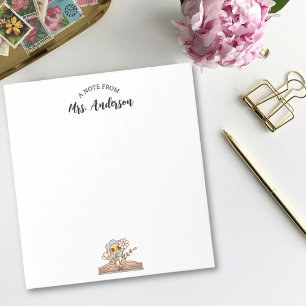 Cute Retro Floral Book Back To School Notepad