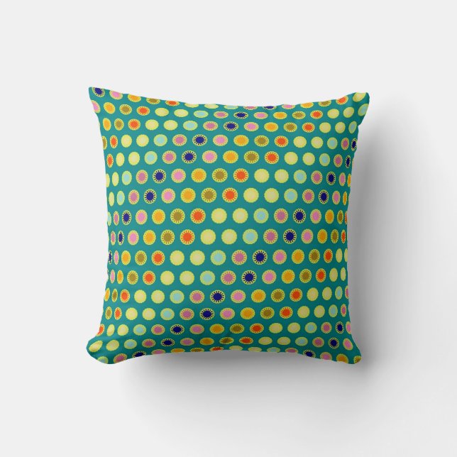 Cute Retro Floral Pattern Cushion (Front)