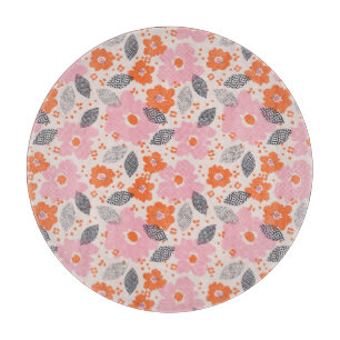 Cute Retro Floral Pattern Cutting Board