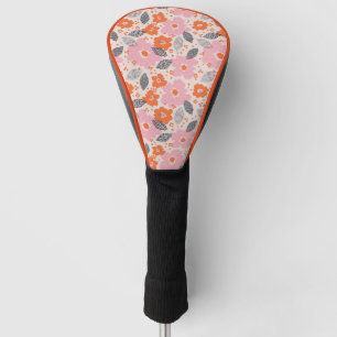 Cute Retro Floral Pattern Golf Head Cover