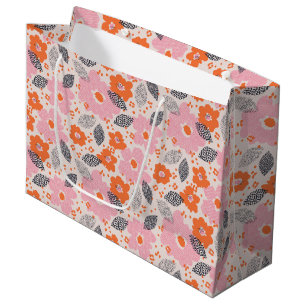 Cute Retro Floral Pattern Large Gift Bag