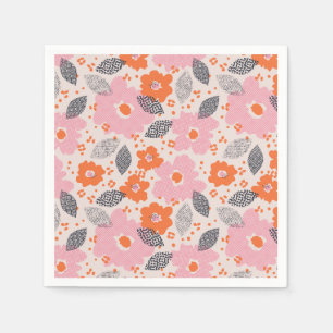 Cute Retro Floral Pattern Napkin
