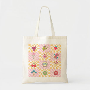 Cute Retro Floral Tote Bag