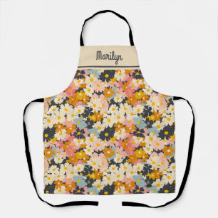 Cute Retro Floral Womens Apron