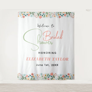 Cute Retro Flower Bridal Shower  Tapestry