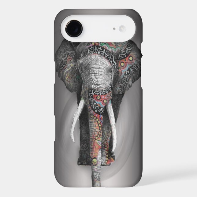 Cute Retro Flower Elephant Case-Mate iPhone Case (Back)