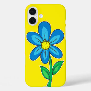 Cute Retro Flower Illustration Drawing iPhone 16 Plus Case