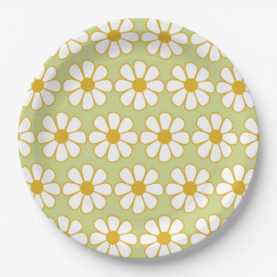 Cute Retro Flower Pattern Paper Plate