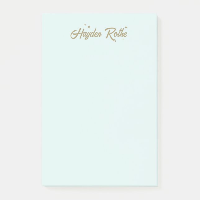 Cute Retro Font and Stars Pastel Blue Post-it Notes (Front)
