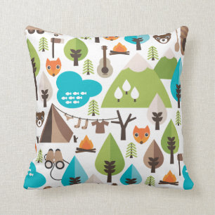 Cute retro fox wildlife pattern pillow case