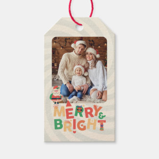cute retro friends family holiday party gift tags