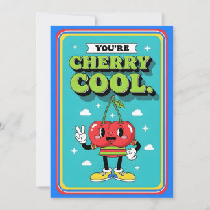 Cute Retro Fruit Lover You're Cherry Cool gift Thank You Card