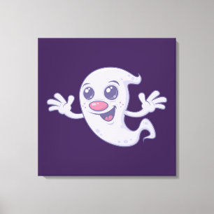 Cute Retro Ghost Canvas Print