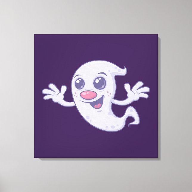 Cute Retro Ghost Canvas Print (Front)