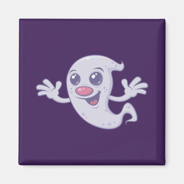 Cute Retro Ghost Magnet (Front)