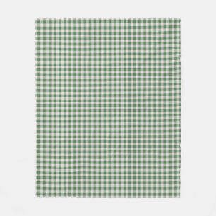 Cute Retro Gingham Plaid Pattern   Winter Green  Fleece Blanket
