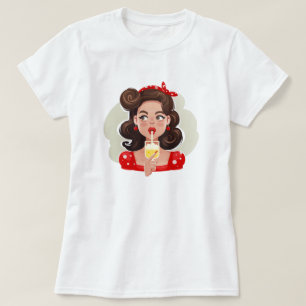 Cute Retro Girl Cocktail T-Shirt