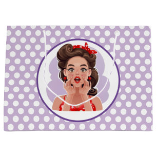 Cute Retro Girl Gift Bag