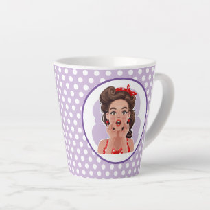 Cute Retro Girl Latte Mug