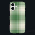 Cute Retro Green Gingham Plaid Pattern iPhone 16 Case<br><div class="desc">Cute Retro Green Gingham Plaid Pattern Phone Case</div>