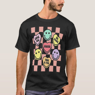Cute Retro Groovy a Valentines Day Candy Conversat T-Shirt