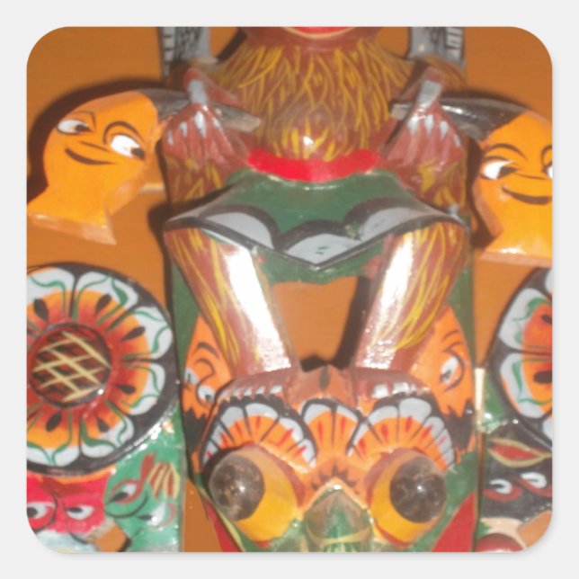 Cute Retro Halloween Bash Hakuna Matata Party Gift Square Sticker (Front)