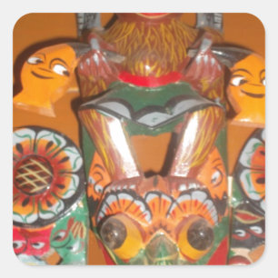 Cute Retro Halloween Bash Hakuna Matata Party Gift Square Sticker