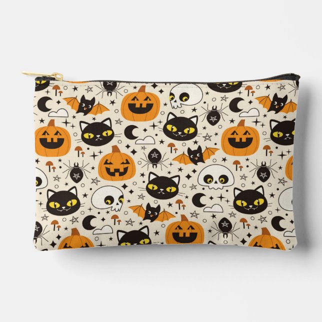 Cute Retro Halloween Pattern Accessory Pouch (Front)