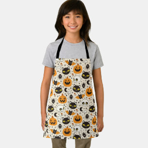 Cute Retro Halloween Pattern Apron