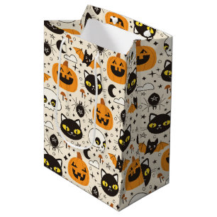 Cute Retro Halloween Pattern Medium Gift Bag