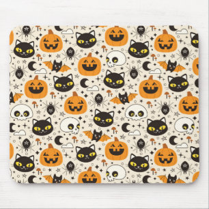 Cute Retro Halloween Pattern Mouse Mat