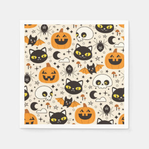 Cute Retro Halloween Pattern Napkin