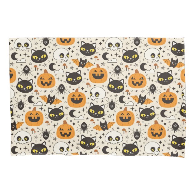 Cute Retro Halloween Pattern Pillowcase (Front)