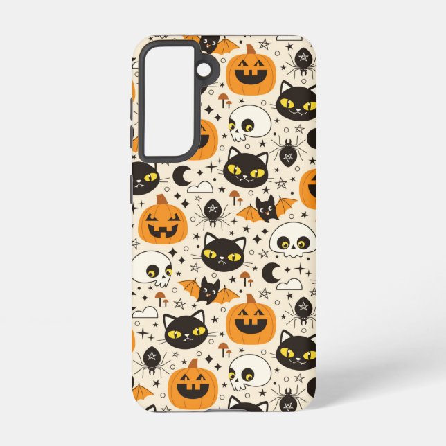 Cute Retro Halloween Pattern Samsung Galaxy S21 Case (Back)